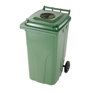 Popelnice plastová 120 l s vhozem zelená