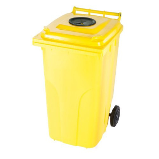 Popelnice plastová 240 l s vhozem žlutá